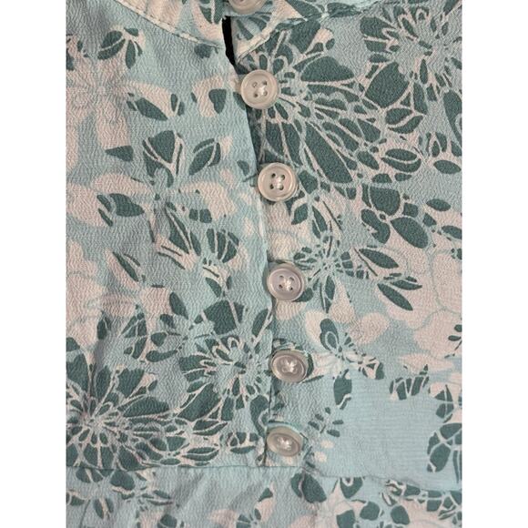 Eddie Bauer XS Petite Blue Floral Midi Dress Cottagecore Prairie Boho - Picture 4 of 12